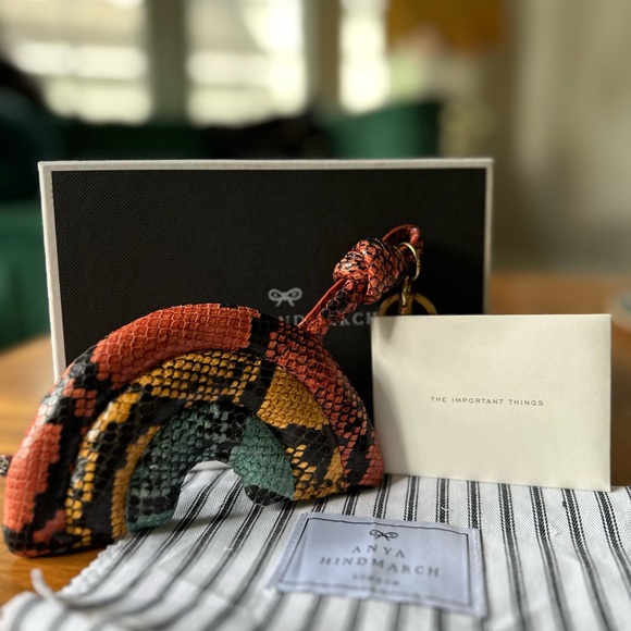 Anya hindmarch Love Rainbow Snakeskin Puffy Chubby Charm keychain - Picture 3 of 4